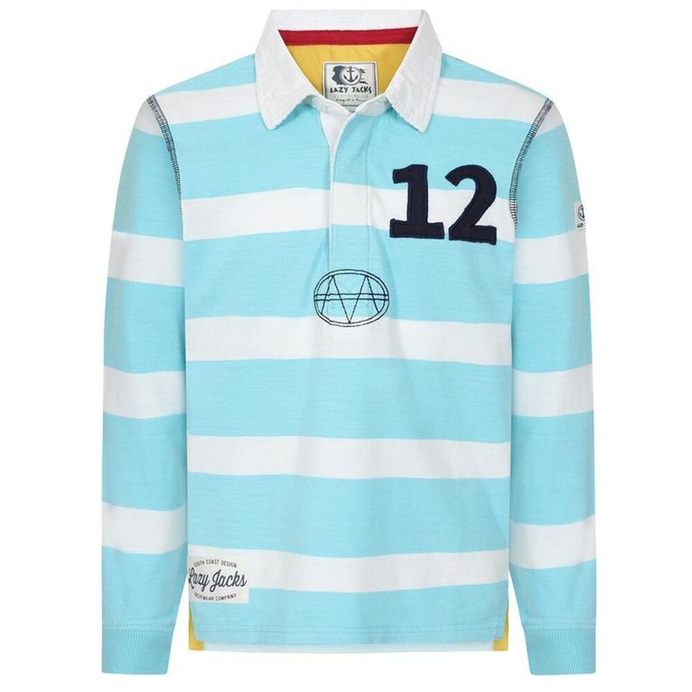 Lazy Jacks Boys Striped Rugby Shirt / Spearmint